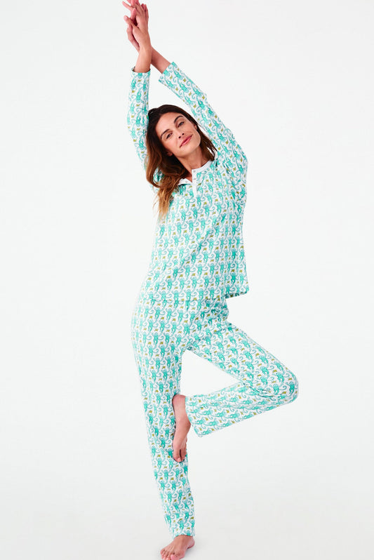 Roller Rabbit Aqua Monkey Pajamas