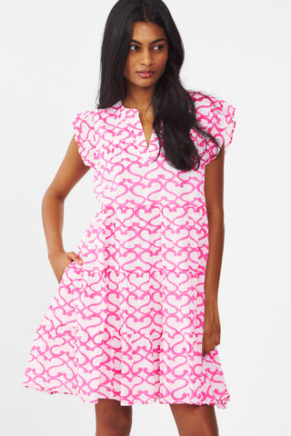 Womens Pink Printed Dress