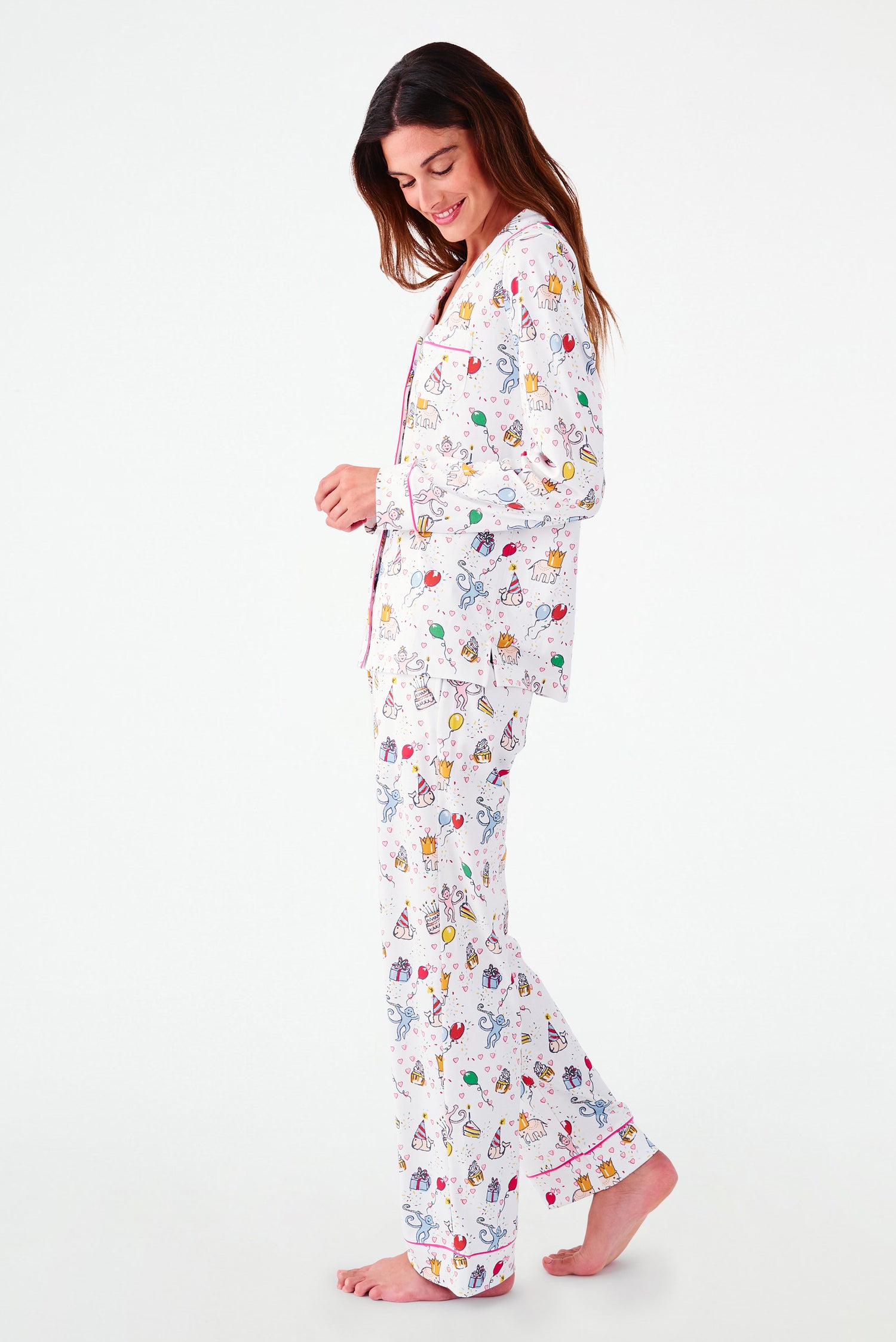 Roller Rabbit Birthday Bonanza Long Sleeve Polo Pajamas