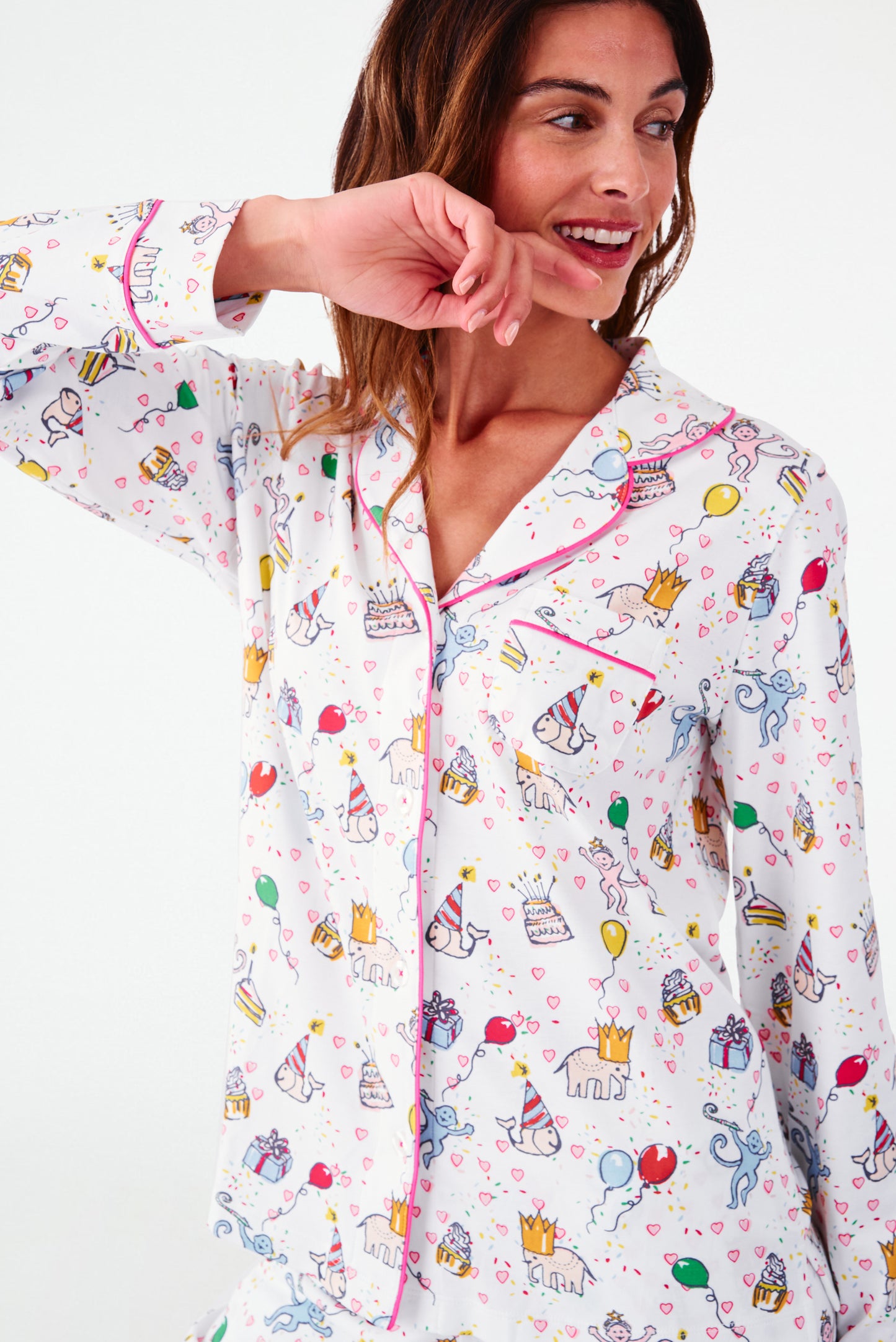 Roller Rabbit Birthday Bonanza Long Sleeve Polo Pajamas