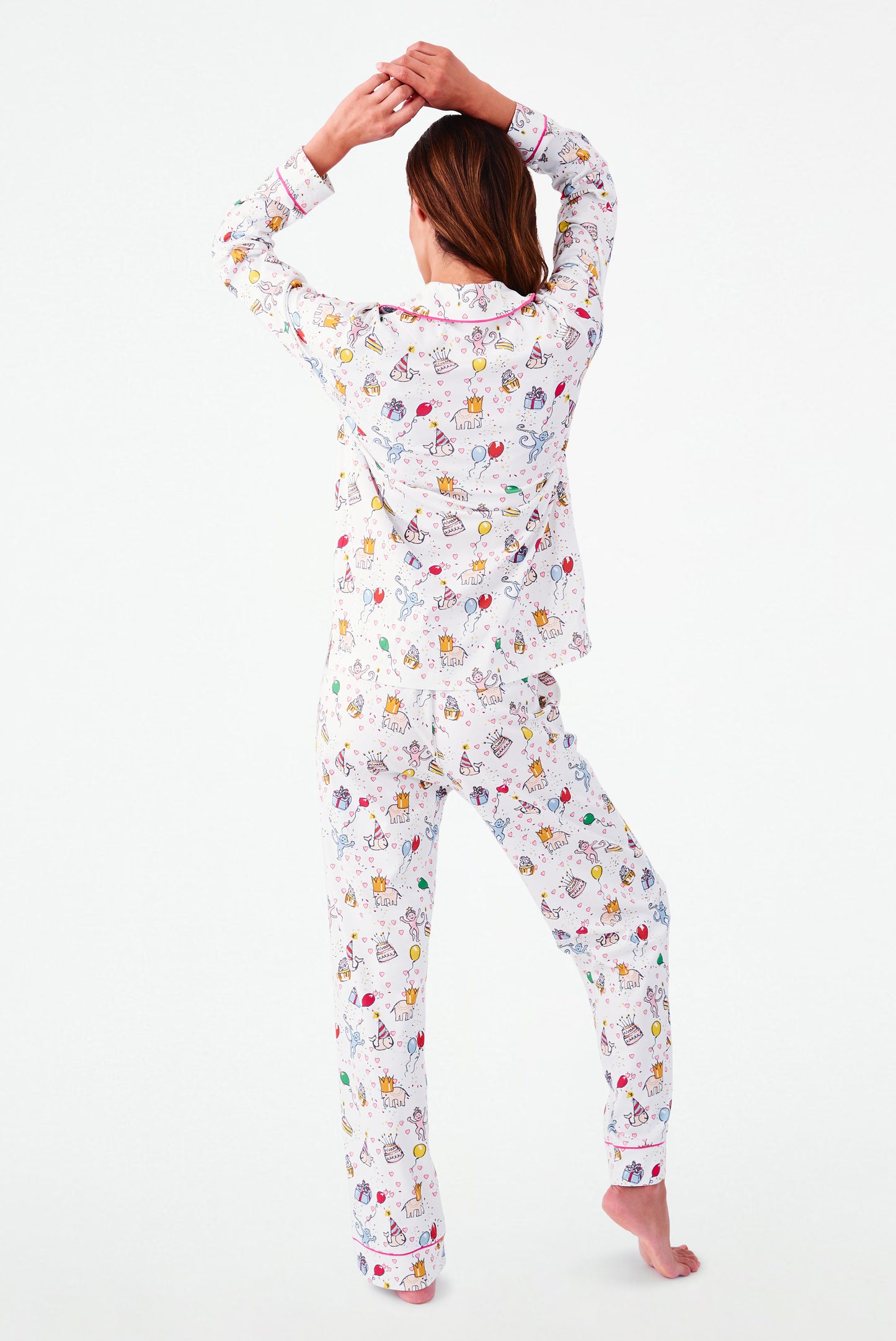 Roller Rabbit Birthday Bonanza Long Sleeve Polo Pajamas