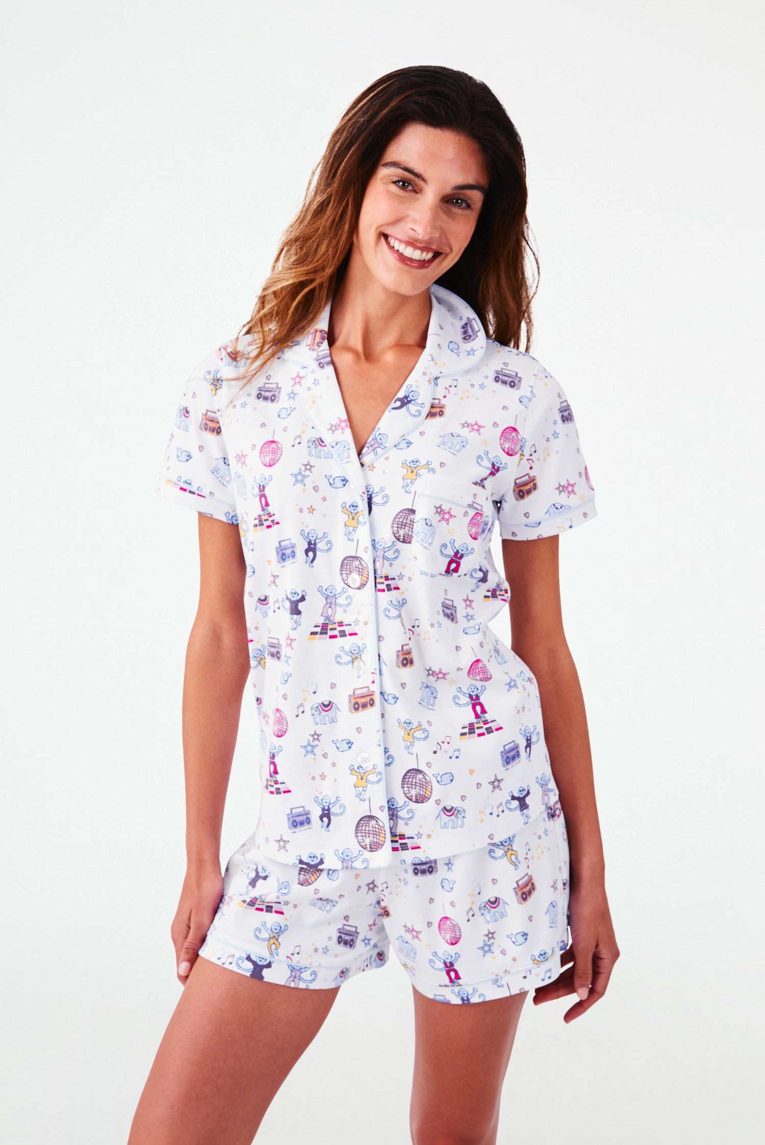 Roller Rabbit Boogie Monkeyland Polo Pajamas