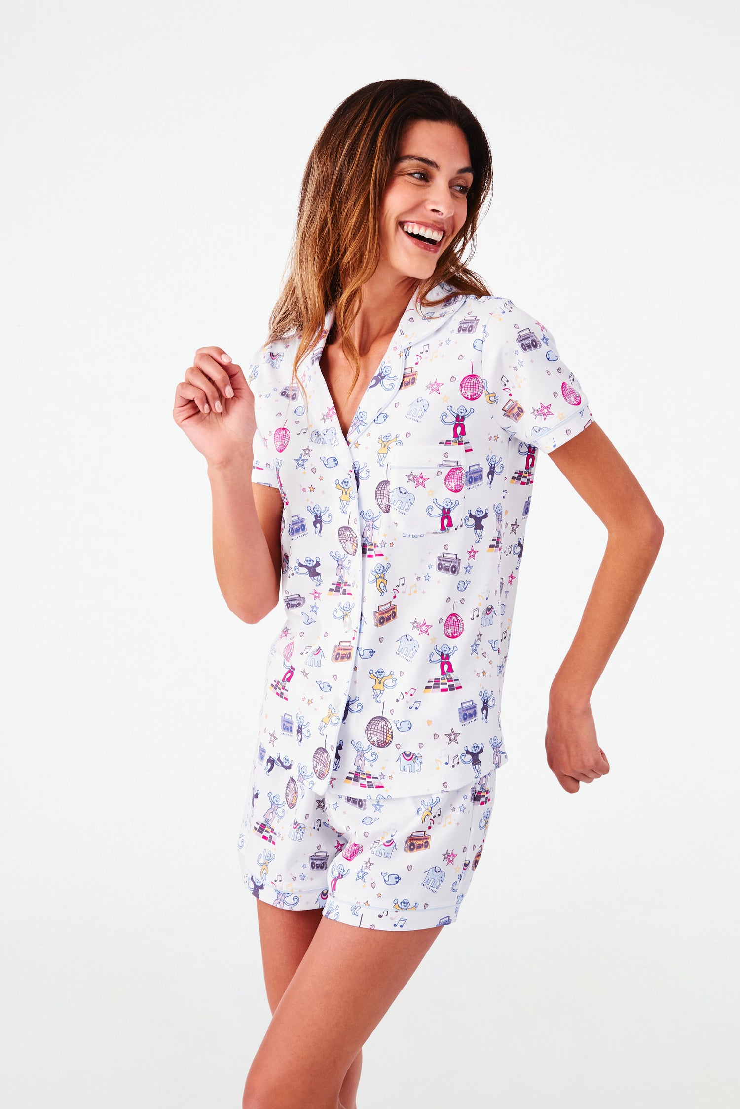 Roller Rabbit Boogie Monkeyland Polo Pajamas