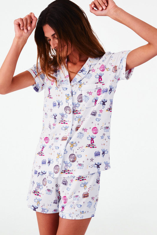 Roller Rabbit Boogie Monkeyland Polo Pajamas