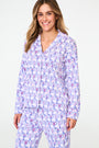 Roller Rabbit Cheer Berry Monkey Long Sleeve Polo Pajamas