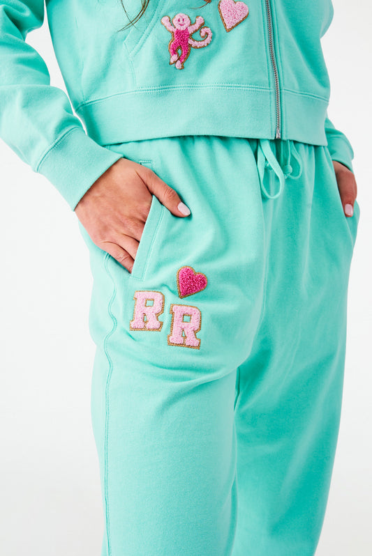 Roller Rabbit Aqua Varsity Sweatpants