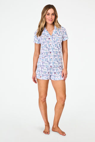 Roller Rabbit Chicago Blue Monkey Polo Pajamas