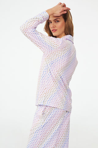 Disco Hearts Long Sleeve Polo Pajamas