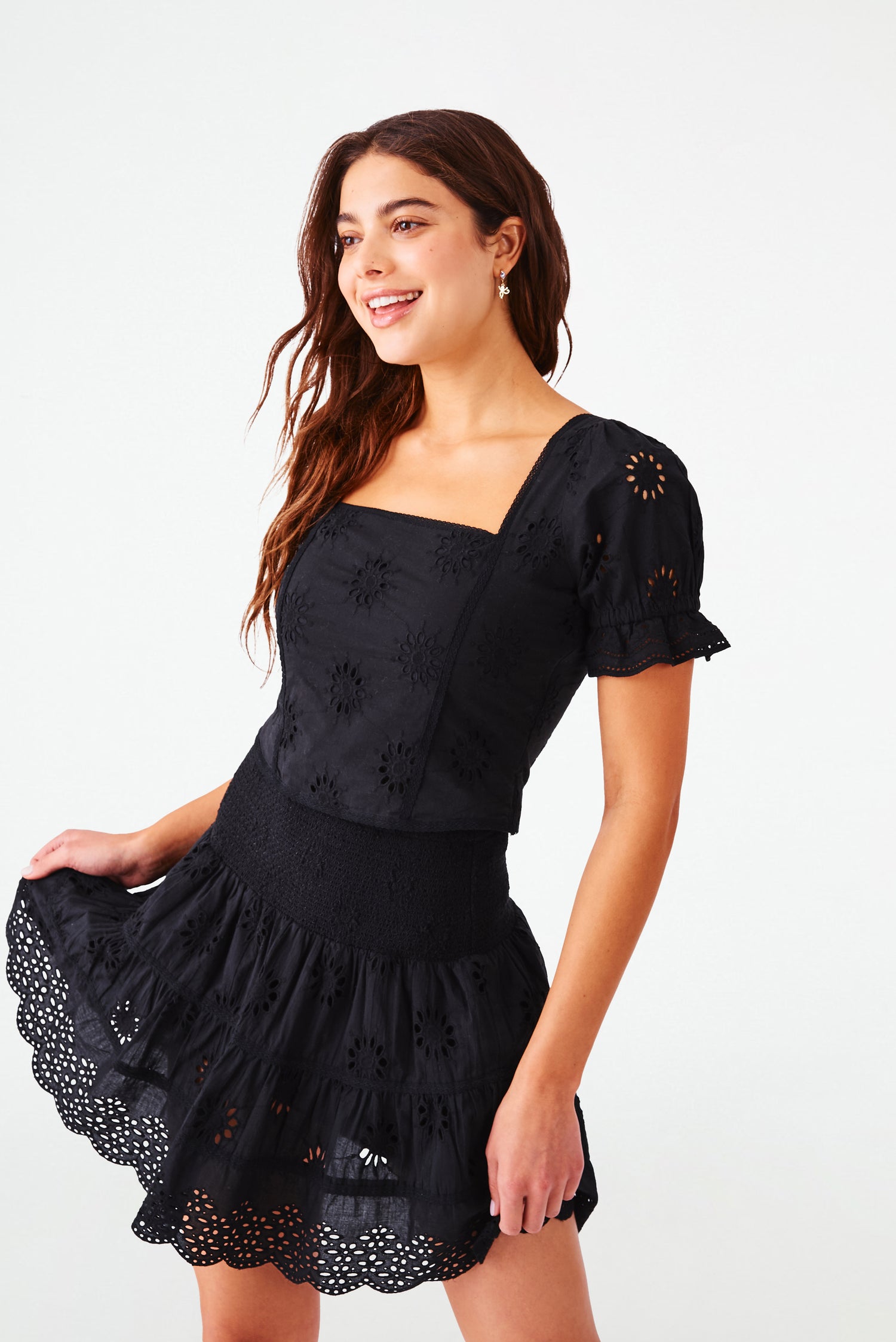 Roller Rabbit Black Eyelet Kayla Top