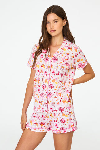 Roller Rabbit Orange Fall-A-Palooza Polo Pajamas