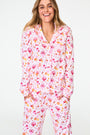 Roller Rabbit Orange Fall-A-Palooza Long Sleeve Polo Pajamas