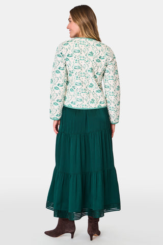 Roller Rabbit Green Feather Stitch Embroidery Carlisa Skirt