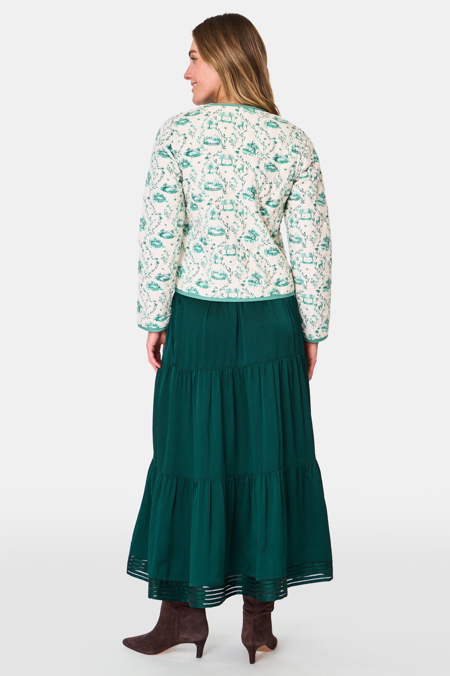 Roller Rabbit Green Feather Stitch Embroidery Carlisa Skirt  view 4