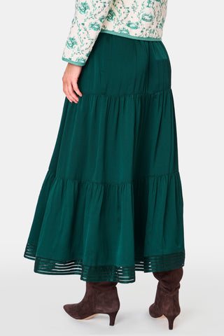 Roller Rabbit Green Feather Stitch Embroidery Carlisa Skirt