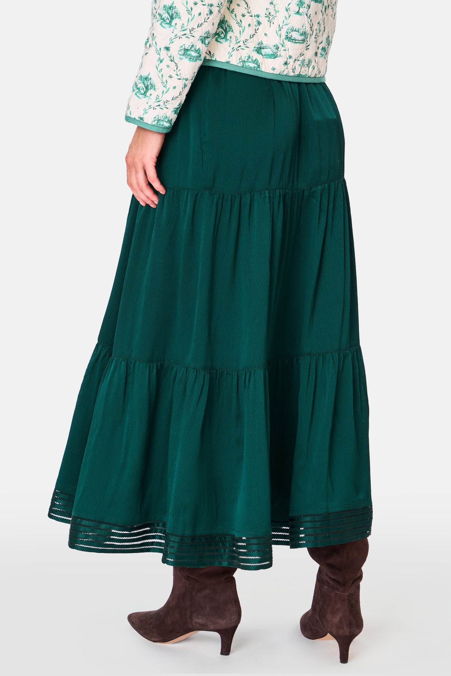 Roller Rabbit Green Feather Stitch Embroidery Carlisa Skirt view 5