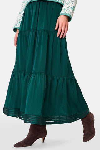 Roller Rabbit Green Feather Stitch Embroidery Carlisa Skirt