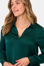Roller Rabbit Green Feather Stitch Embroidery Marcy Top