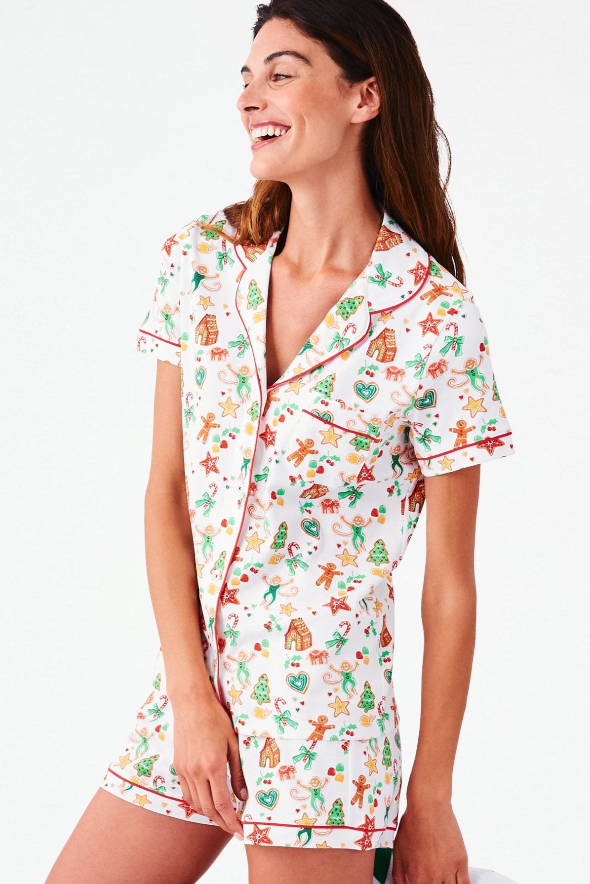 Roller Rabbit Gingerbread Party Polo Pajamas