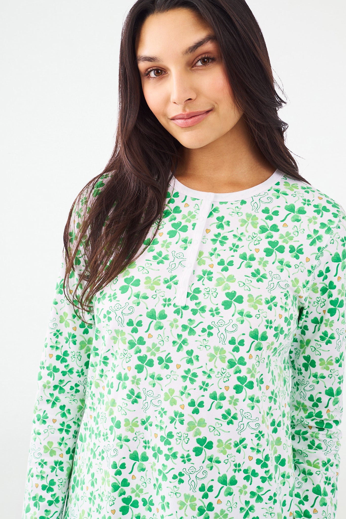 Roller Rabbit Painted Shamrock Pajamas Green view 1