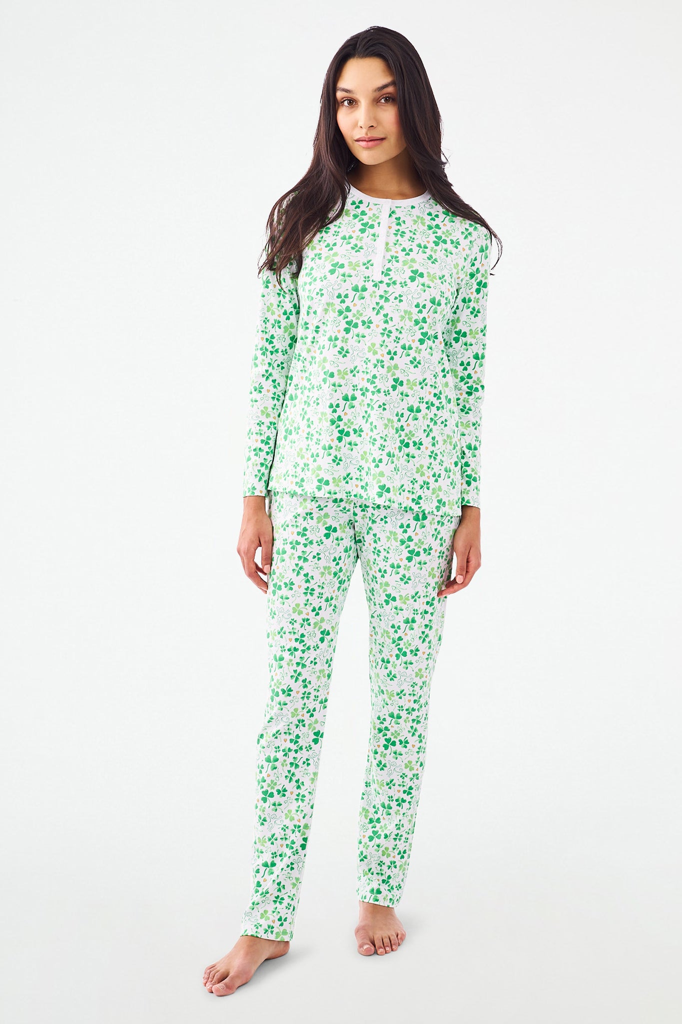 Roller Rabbit Painted Shamrock Pajamas Green view 3