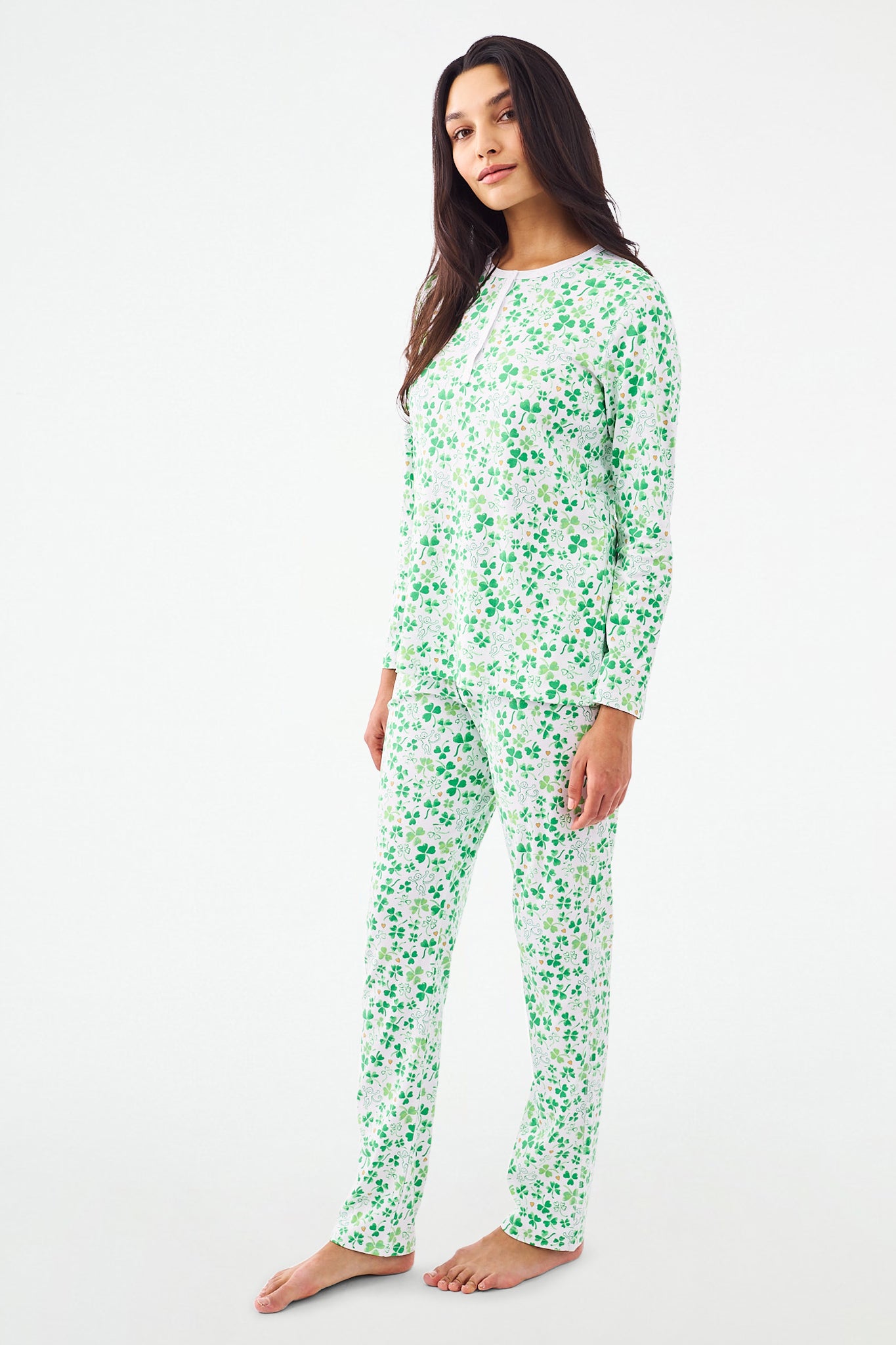 Roller Rabbit Painted Shamrock Pajamas Green view 4