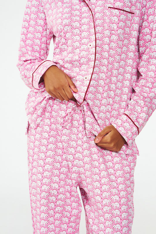 Womens Pink Elephant Pajamas view 2