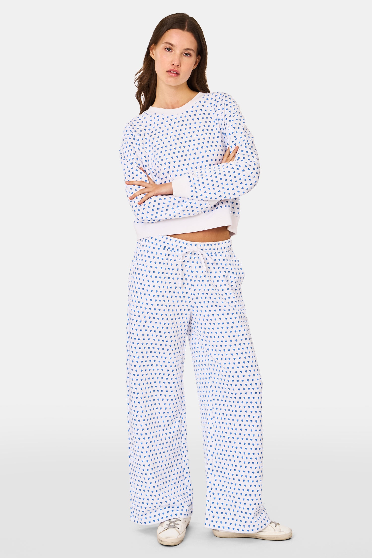 Roller Rabbit Blue Hearts Celeste Crewneck  view 4