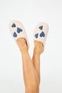 Roller Rabbit Blue Hearts Fuzzy Slippers