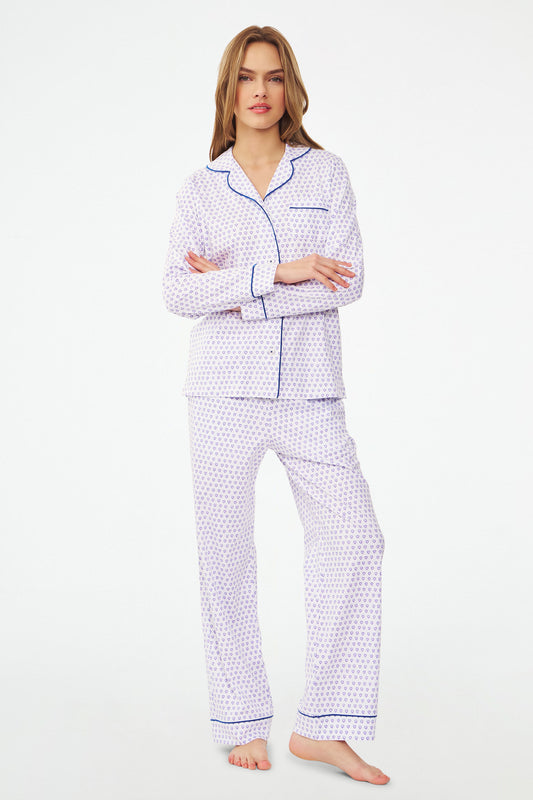 Hearts Long Sleeve Polo Pajamas view 1