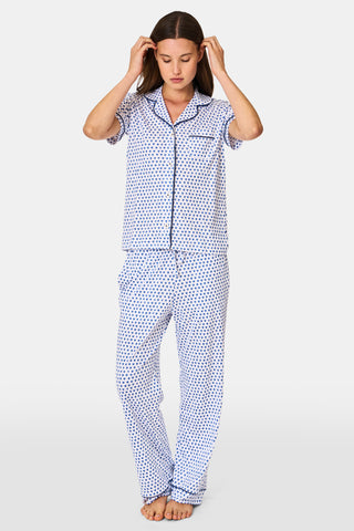 Roller Rabbit Womens Blue Hearts Fiora Pajamas