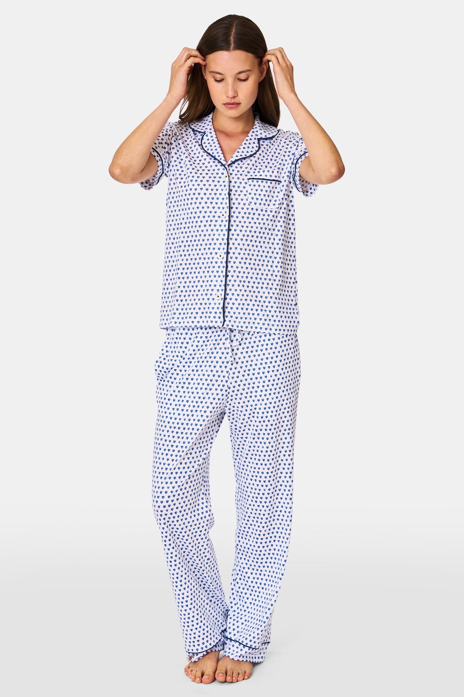 Roller Rabbit Womens Blue Hearts Fiora Pajamas  view 3
