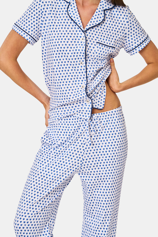 Roller Rabbit Womens Blue Hearts Fiora Pajamas view 2