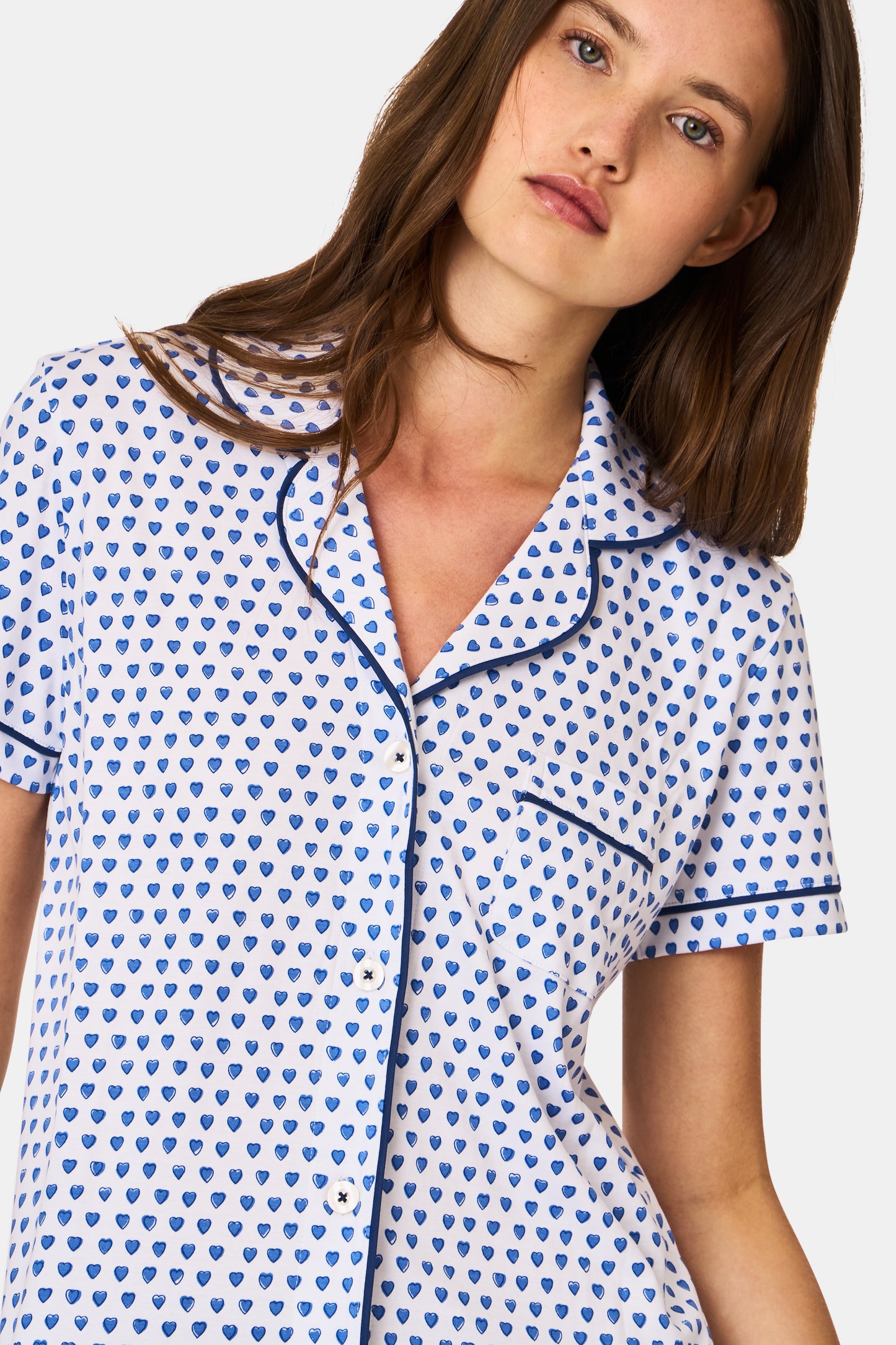 Roller Rabbit Womens Blue Hearts Fiora Pajamas view 4