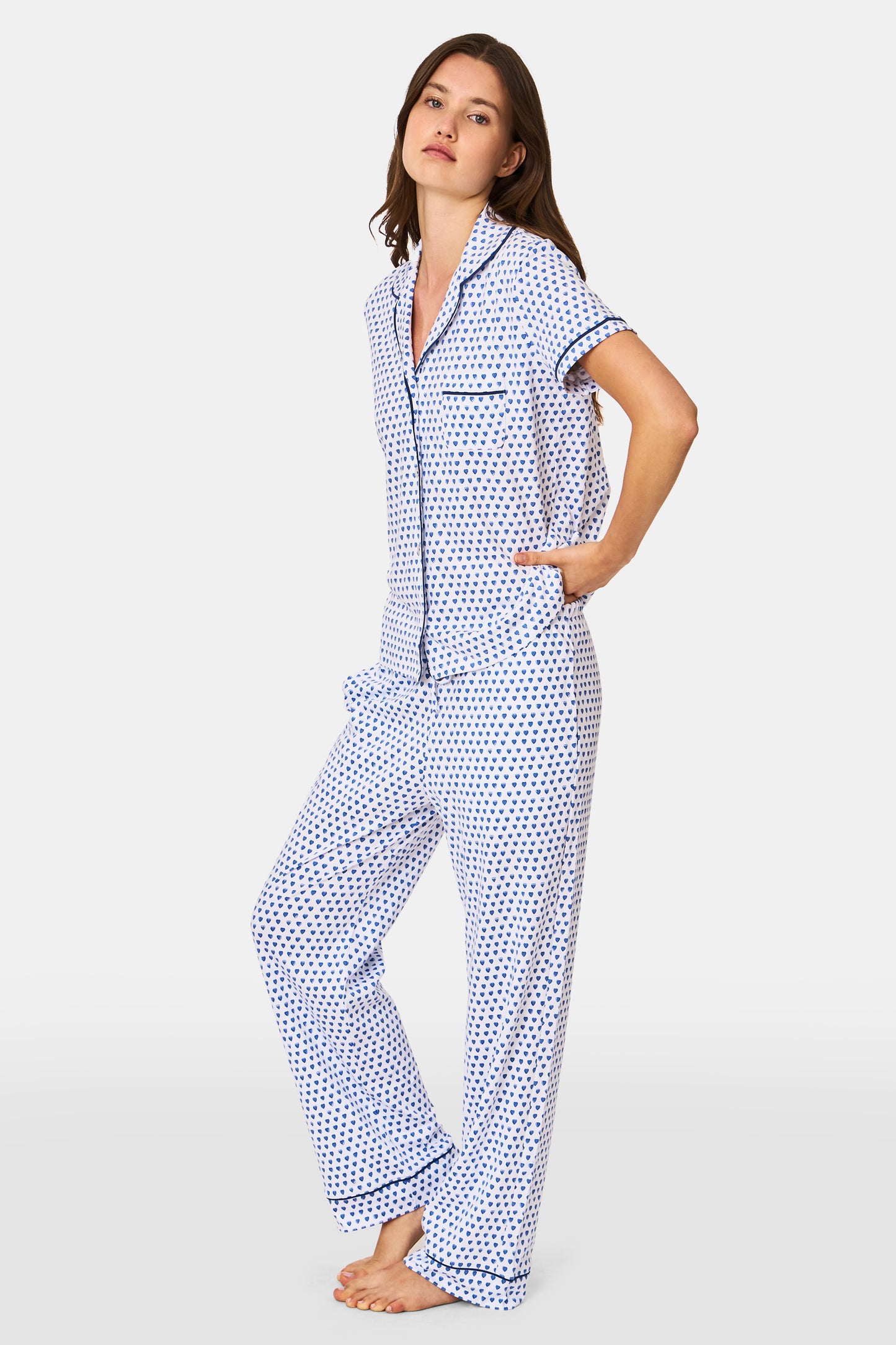 Roller Rabbit Womens Blue Hearts Fiora Pajamas view 5