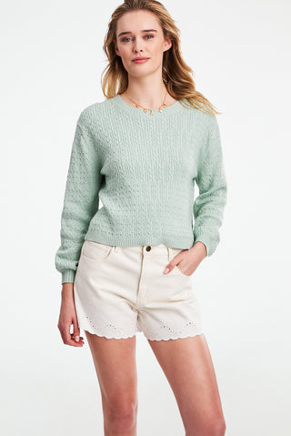 Jemina Eyelet Luna Jean Shorts