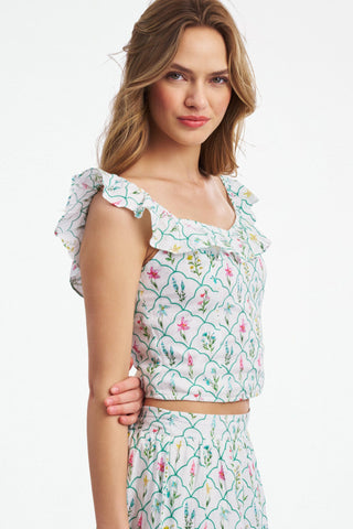 Roller Rabbit Jemina Wildflower Embroidery Khalia Top