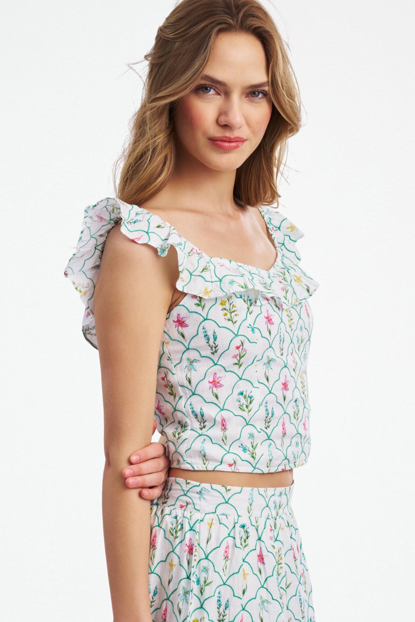 Roller Rabbit Jemina Wildflower Embroidery Khalia Top  view 3