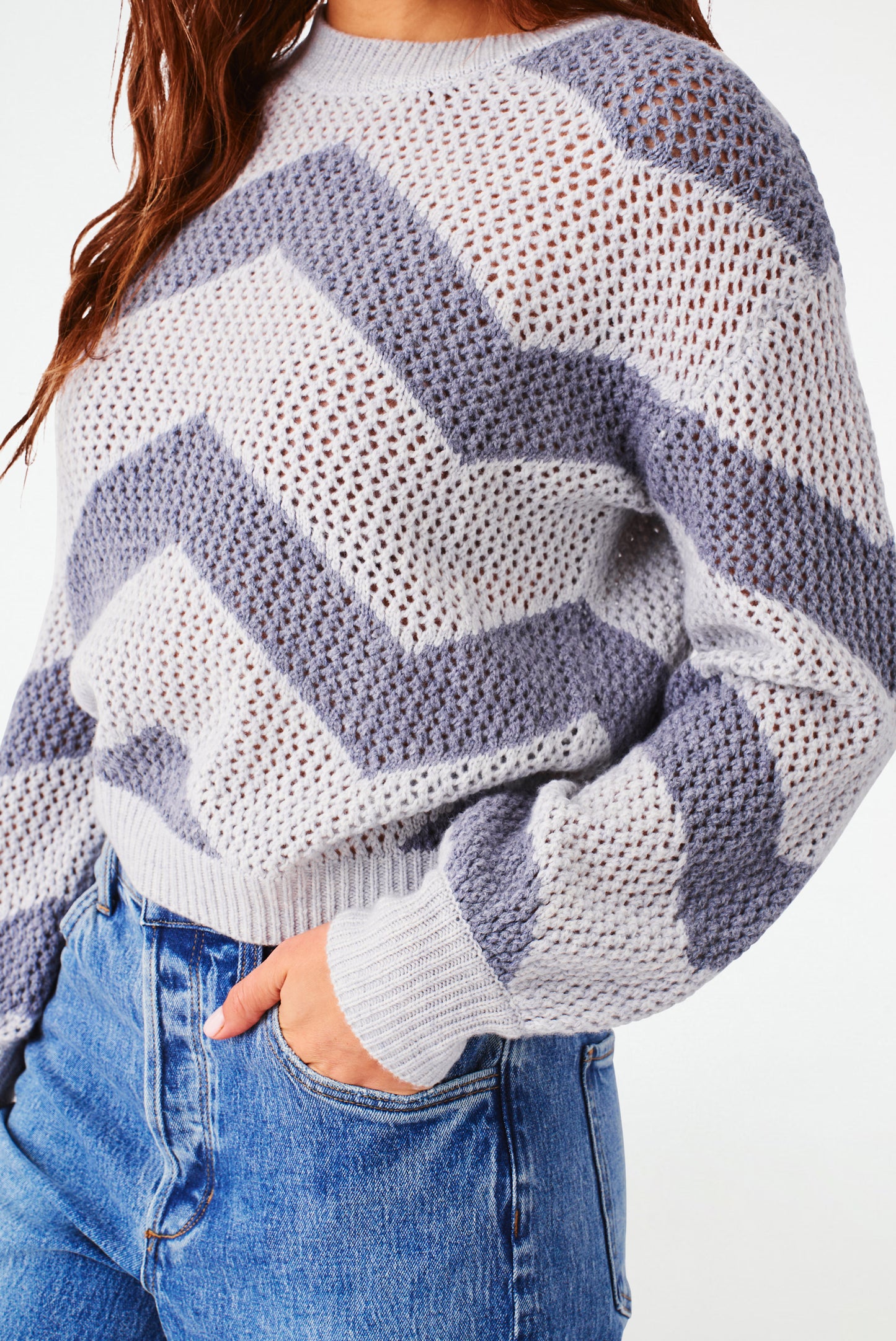 Roller Rabbit Grey Chevron Hadley Sweater