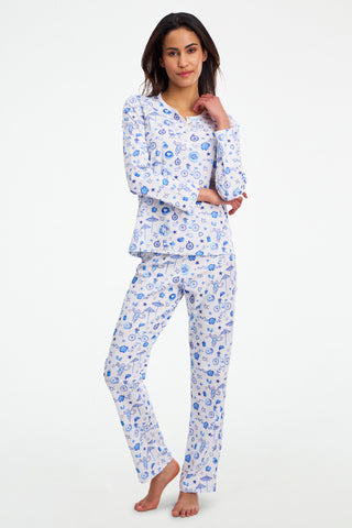 Roller Rabbit Blue Latte Lane Pajamas