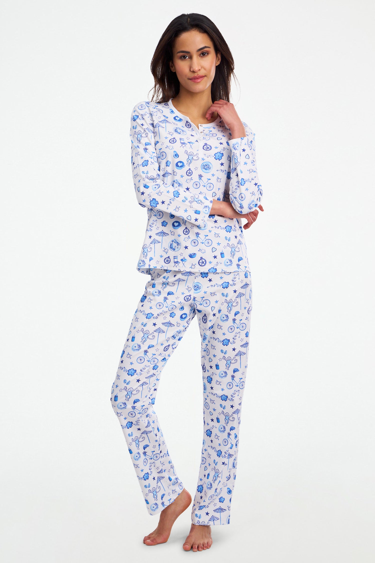 Roller Rabbit Blue Latte Lane Pajamas  view 1