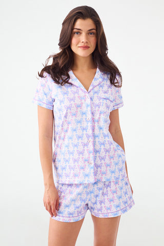 Roller Rabbit Flutter Polo Pajamas Lavender