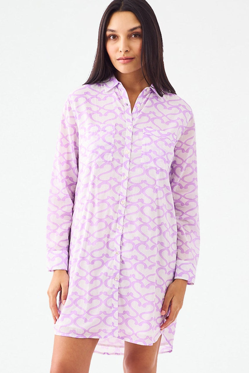Roller Rabbit Big Cata Shirt Dress Lavender 