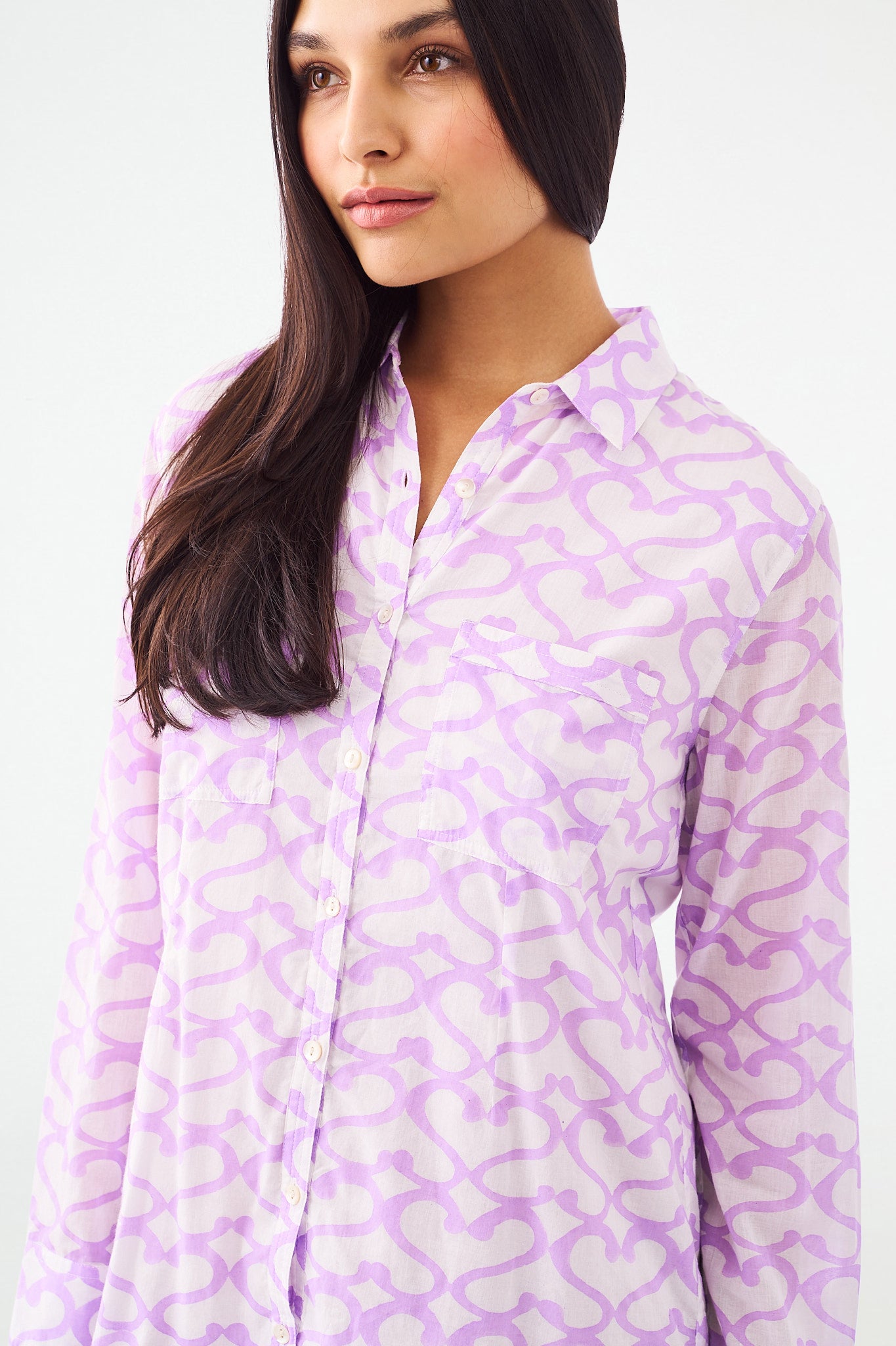 Roller Rabbit Big Cata Shirt Dress Lavender  view 3