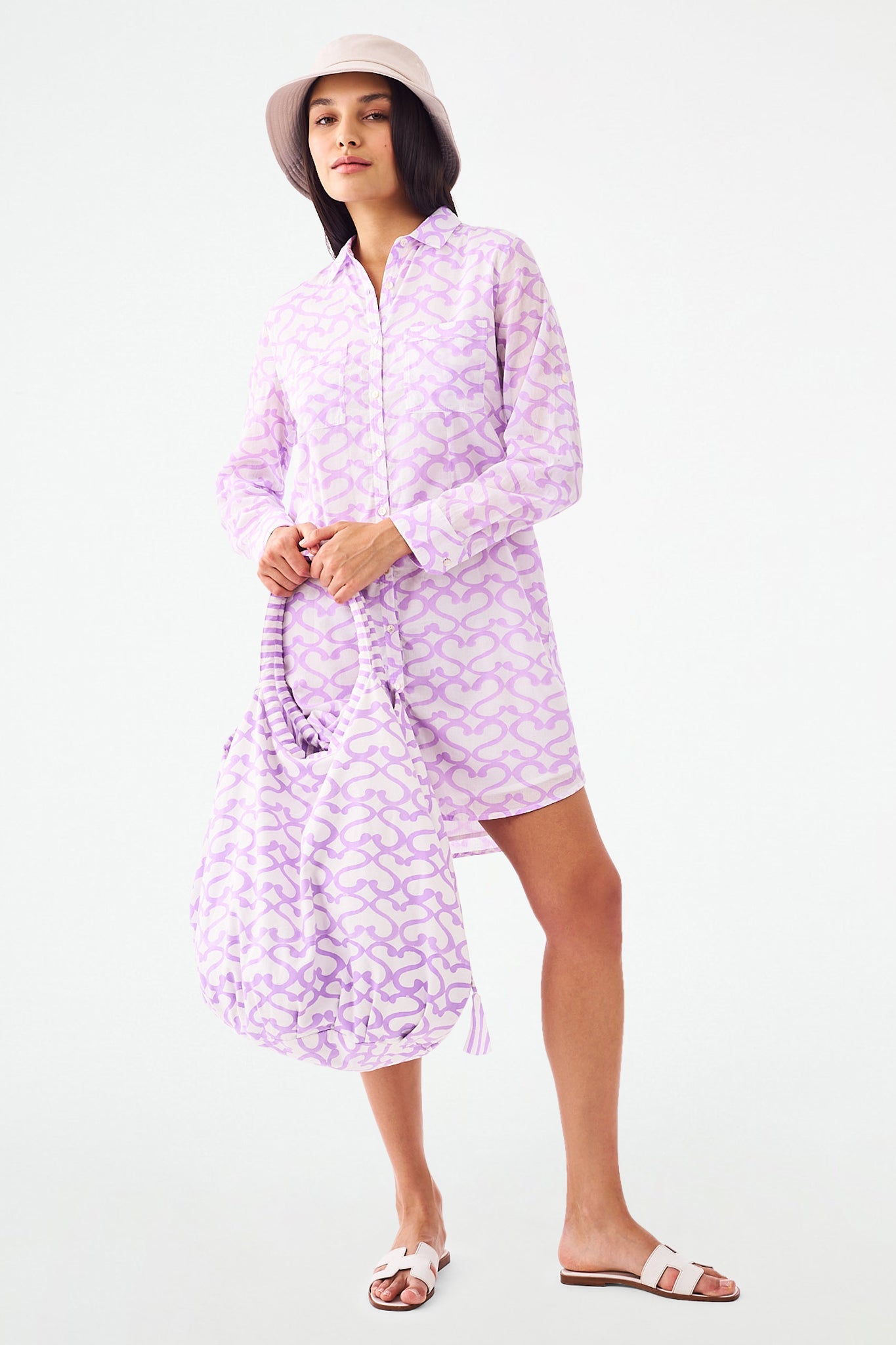 Roller Rabbit Big Cata Shirt Dress Lavender 