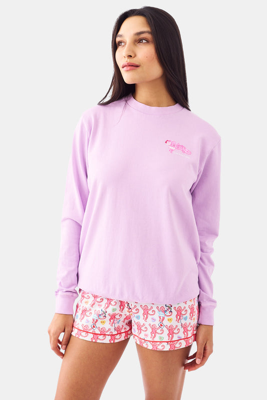 Roller Rabbit Orchid Love From Nolita Crewneck