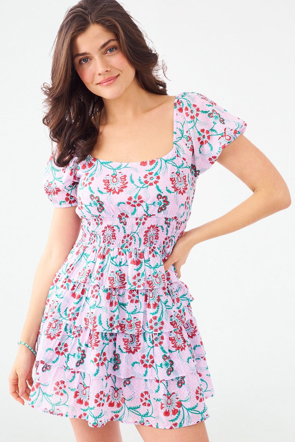Roller Rabbit Tulsi Floral Alicia Dress Lilac
