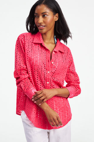 Roller Rabbit Malina Eyelet Boyfriend Shirt