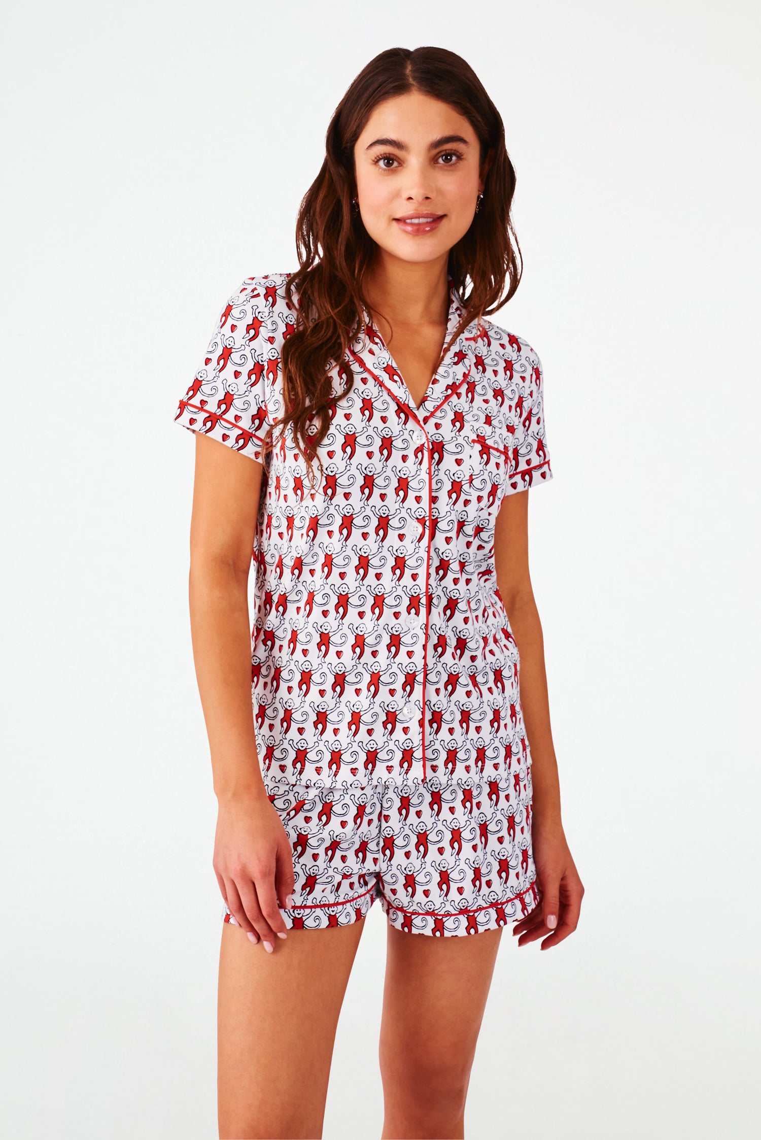 Roller Rabbit Red/Black Lovely Monkey Polo Pajama