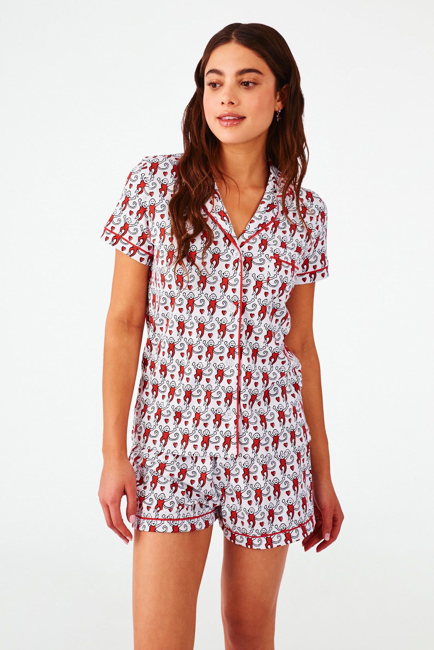 Roller Rabbit Red/Black Lovely Monkey Polo Pajama