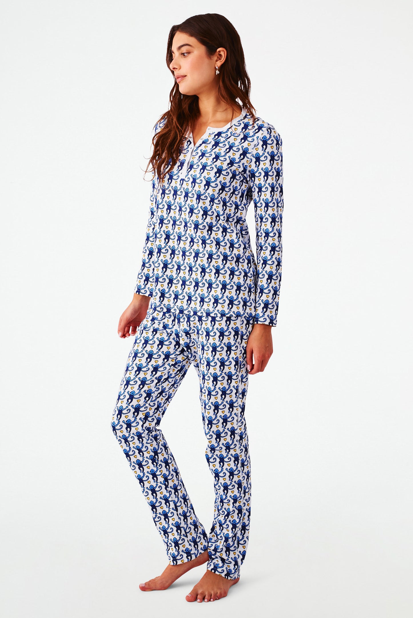 Roller Rabbit Blue/Yellow Lovely Monkey Pajama